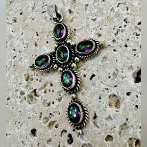 Mystic Topaz Cross Pendant